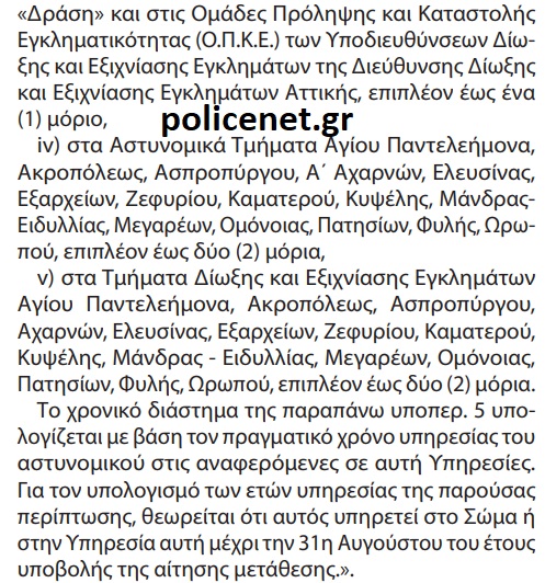 μεταθεσεις αστυνομικων