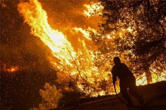 Μεγάλη φωτιά στα Ψαχνά Ευβοίας -Επί τόπου ισχυρές δυνάμεις της πυροσβεστικής